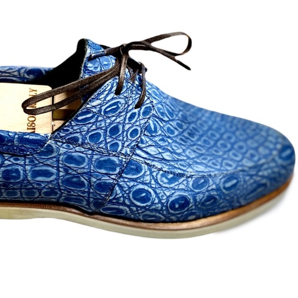 Maison Koly X Enzo Bonafe Zanzibar Suede alligator Navy - Picture 3 of 7